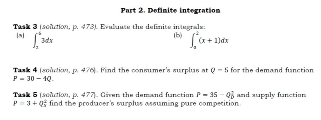 Solved Assignment 5. Integration In case you need, you might | Chegg.com