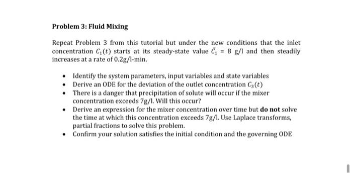 Solved Problem 3: Fluid Mixing Repeat Problem 3 from this | Chegg.com