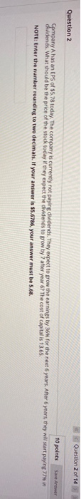 Solved Question 2 of 14 Question 2 10 points Save Answer | Chegg.com