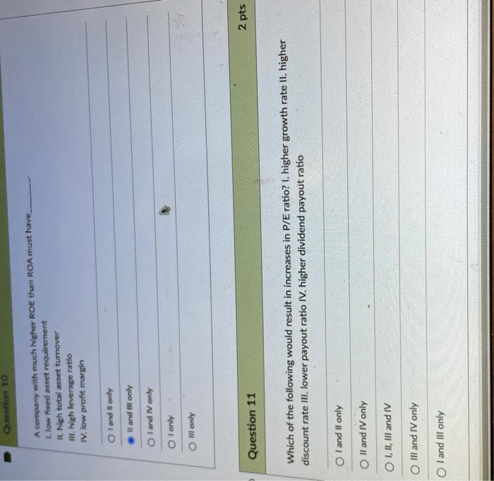 Solved Question 10 A company with much higher ROE than ROA | Chegg.com