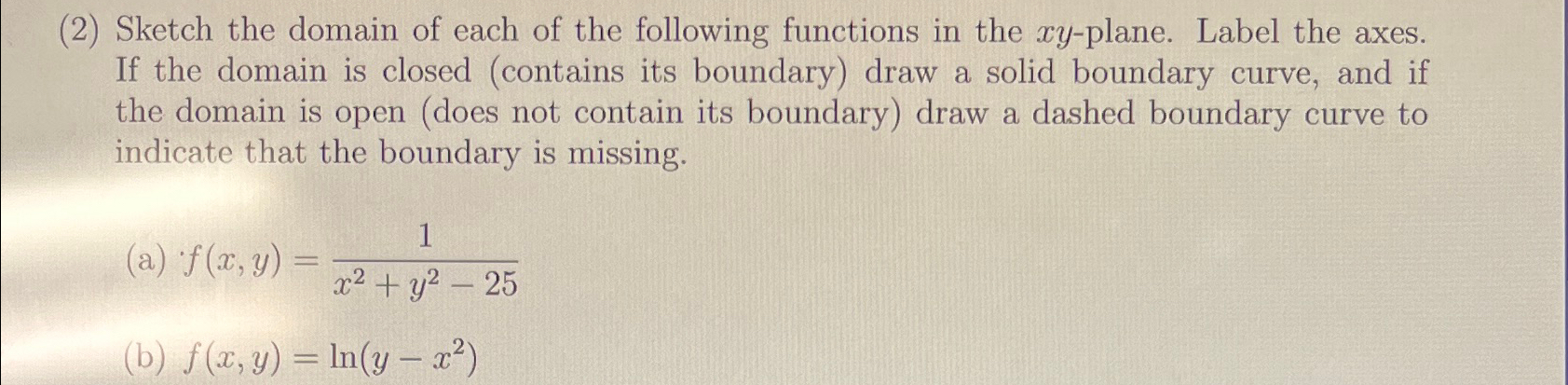 Solved (2) ﻿Sketch the domain of each of the following | Chegg.com