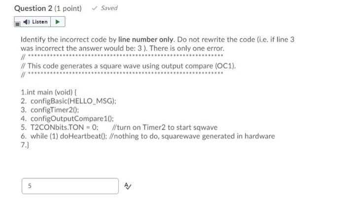 Solved Identify the incorrect code by line number only. Do | Chegg.com