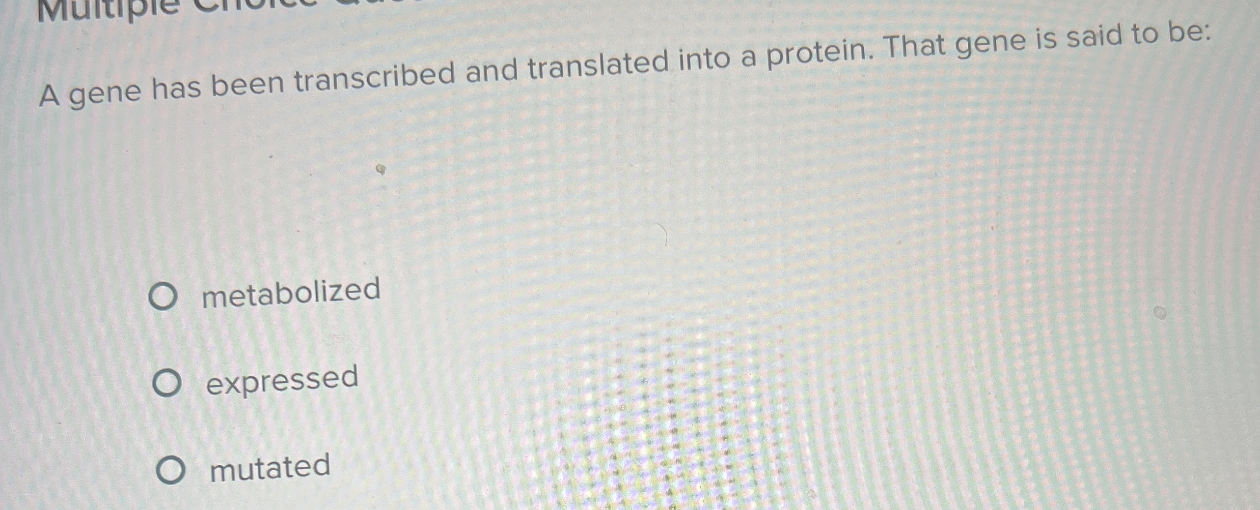 A gene has been transcribed and translated into a | Chegg.com