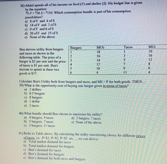 38 Abdul Spends All Of His Income On Food F And Chegg Com
