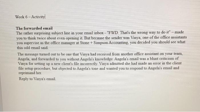 Week 6 Activity The Forwarded Email The Rather Chegg