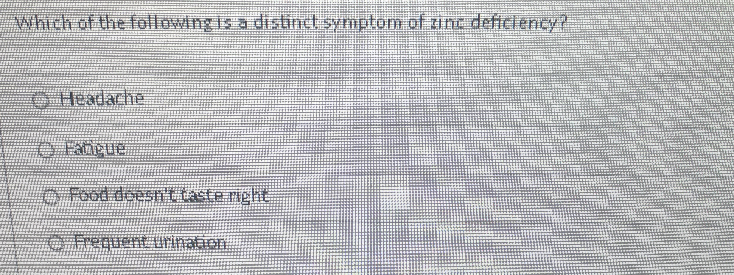 [Solved] Which of the following is a distinct symptom of zi