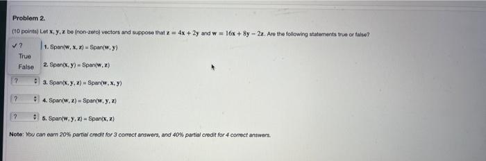 Solved (10 Points) Let X,y,z Be (non-zero) Vectors And 