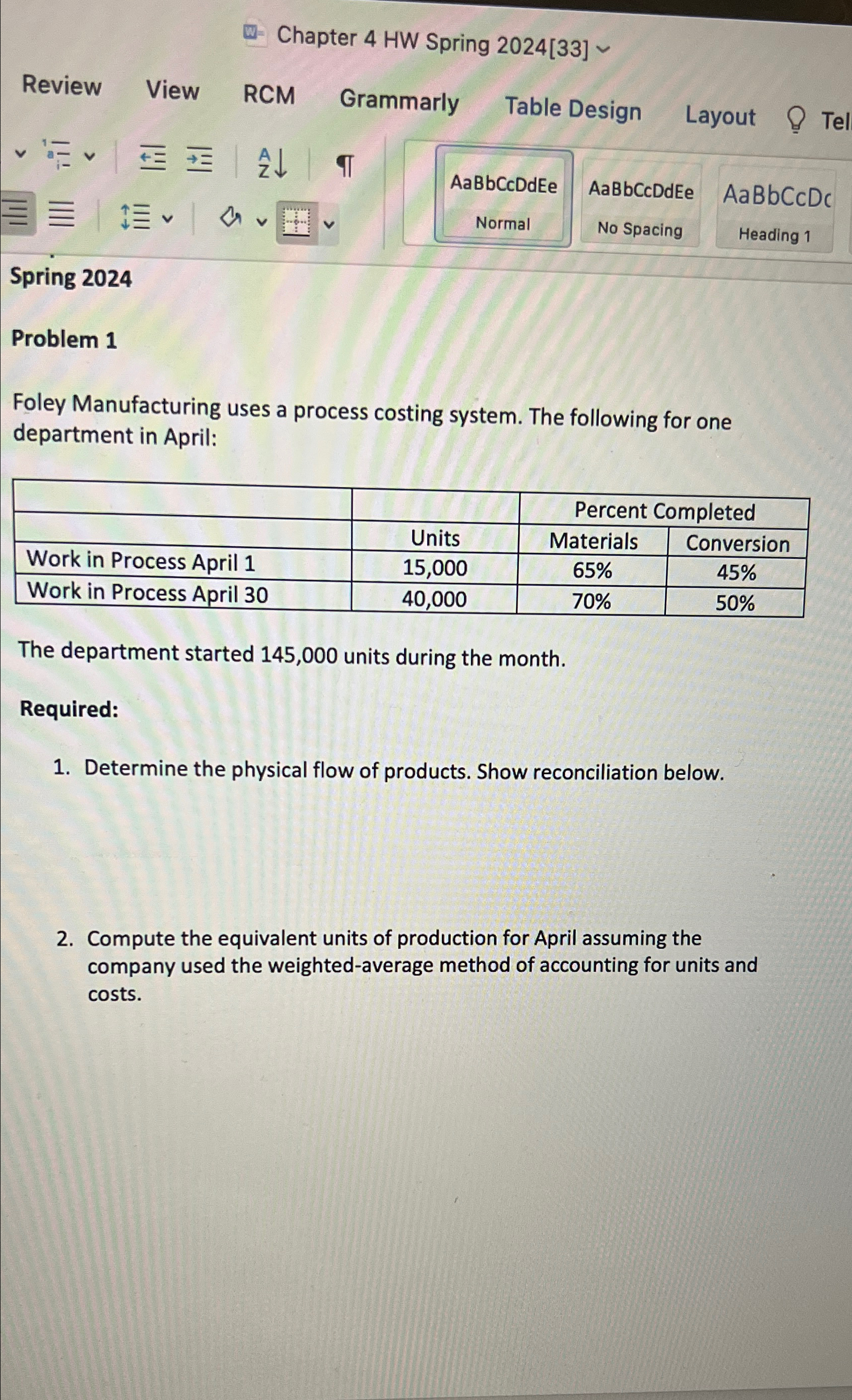 Solved Chapter 4 ﻿HW Spring | Chegg.com