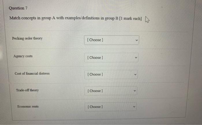 Solved Match concepts in group A with examples/definitions | Chegg.com
