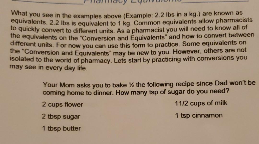 Solved What you see in the examples above (Example: 2.2 lbs | Chegg.com