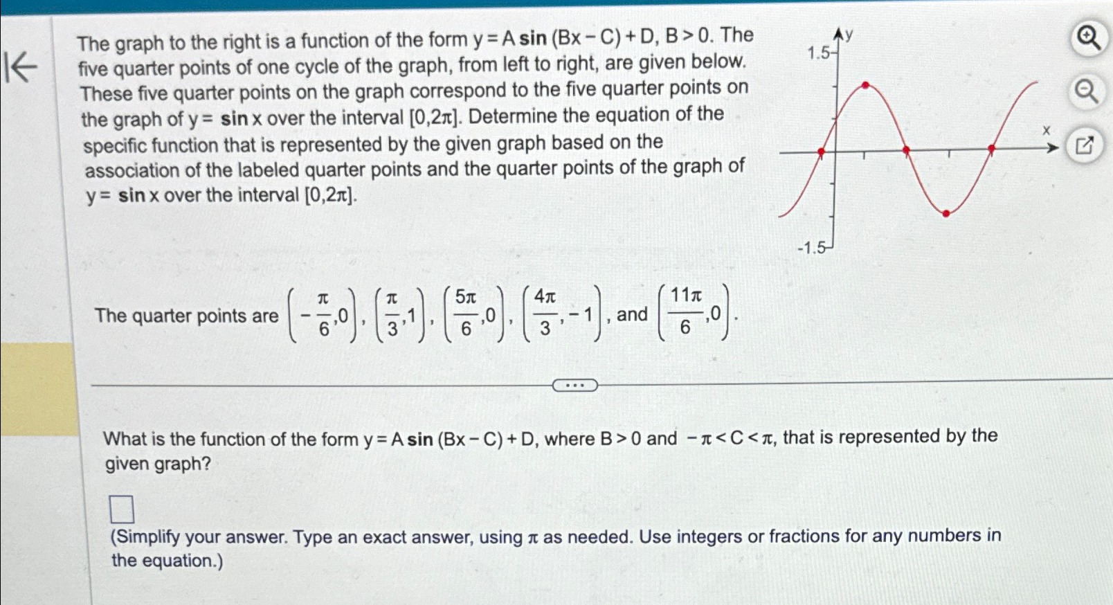 Solved The graph to the right is a function of the form | Chegg.com