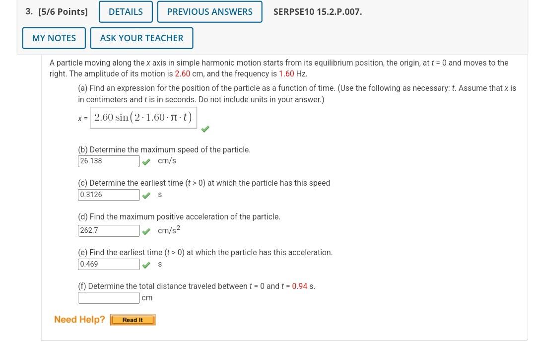 Solved A particle moving along the x axis in simple harmonic | Chegg.com