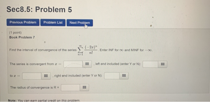 Solved Sec8.5: Problem 5 Previous Problem Problem List Next | Chegg.com