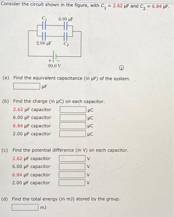 Solved Consider the circuit shown in the figure, with C1 = | Chegg.com