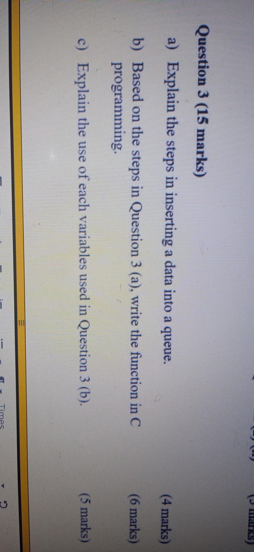 Solved olarks) Question 3 (15 marks) a) Explain the steps in | Chegg.com