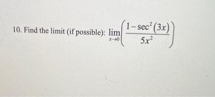 \( \lim _{x \rightarrow 0}\left(\frac{1-\sec ^{2}(3 x)}{5 x^{2}}\right) \)