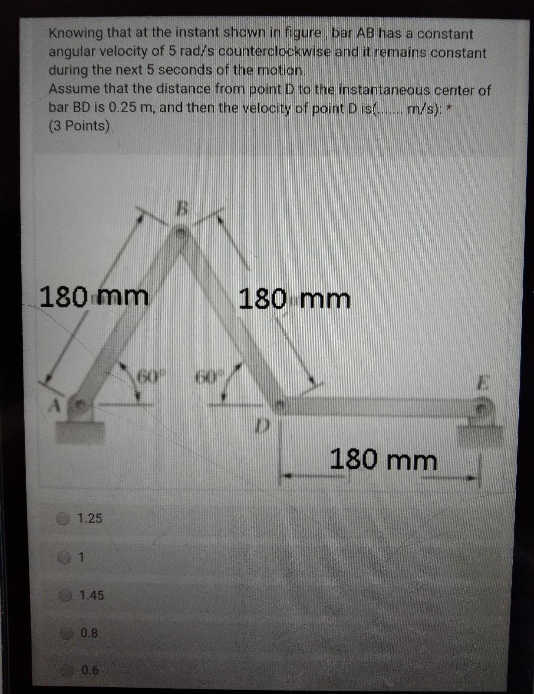 Solved Knowing that at the instant shown in figure, bar AB | Chegg.com