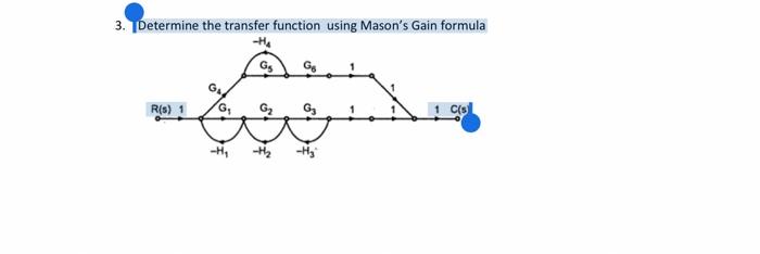 Solved 3. Determine the transfer function using Mason's Gain | Chegg.com