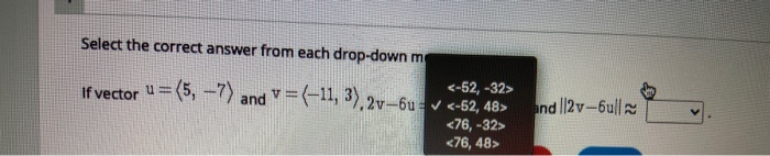 Solved Select the correct answer from each drop-down menu. | Chegg.com
