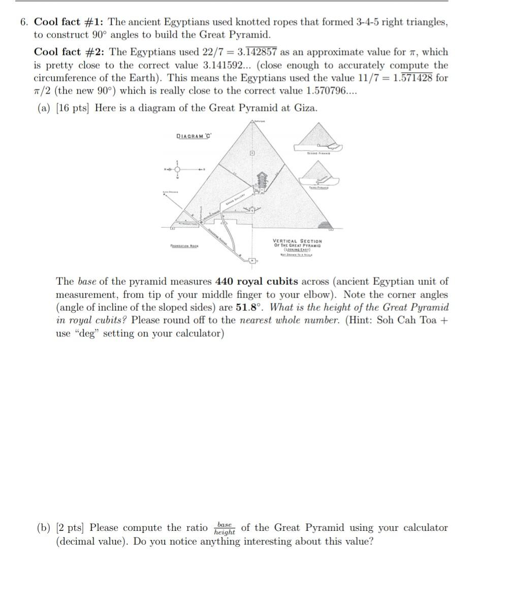Solved 6 Cool Fact 1 The Ancient Egyptians Used Knotted Chegg Com