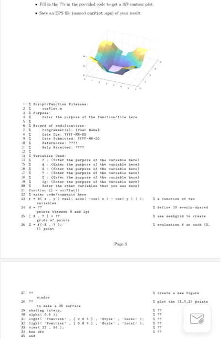 Solved could you help me to write a Matlab code to be able | Chegg.com