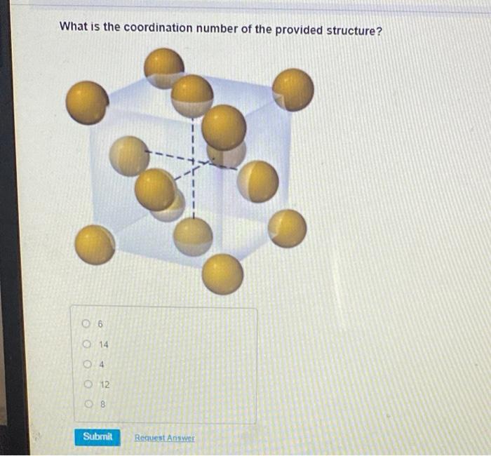 Solved What is the coordination number of the provided | Chegg.com