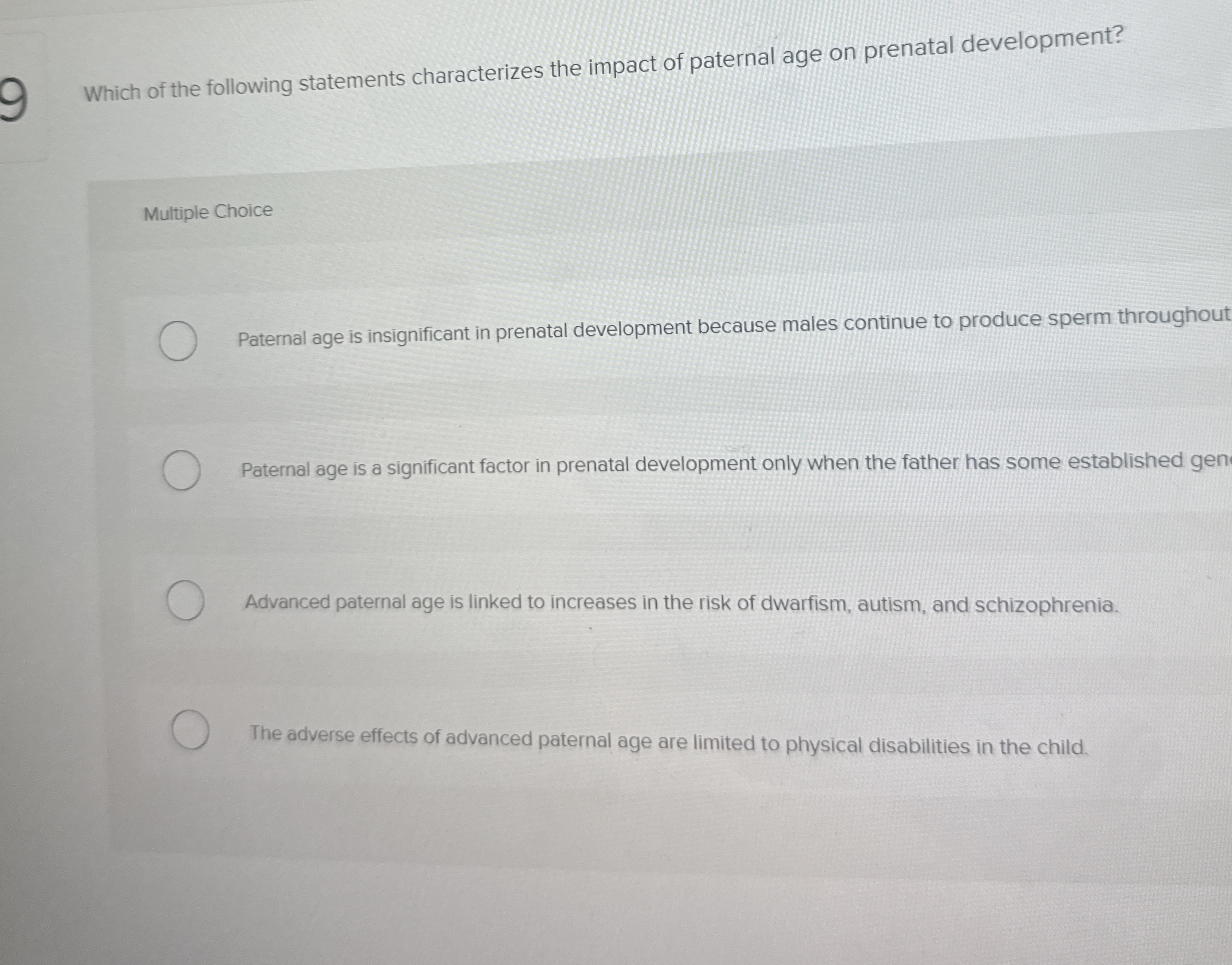 Solved Which of the following statements characterizes the | Chegg.com