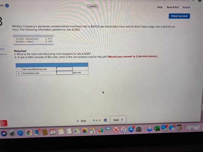 Solved X Saved Help Save & Exit Submit Check my work B | Chegg.com