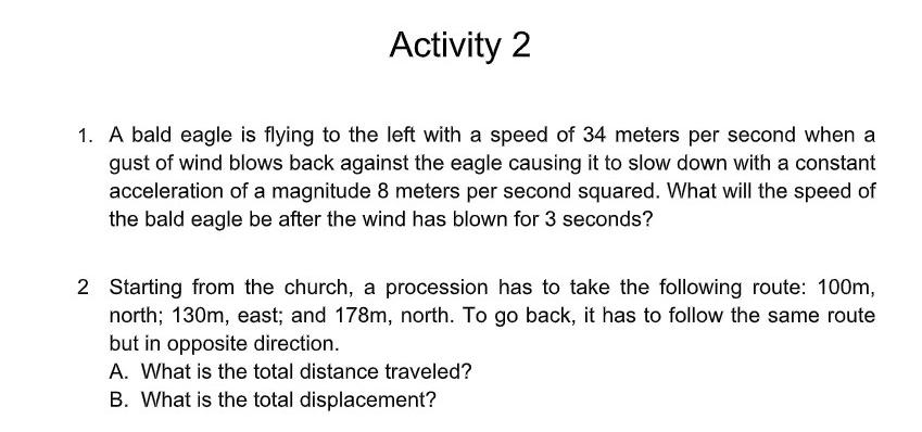 Solved Activity 2 1. A bald eagle is flying to the left with | Chegg.com