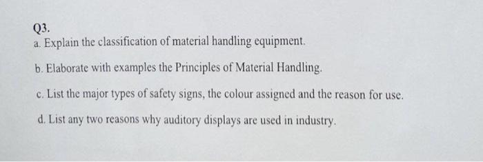 principles of material handling