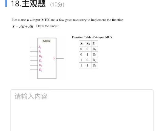 18 Em 105 Please Use A 4 Input Mux And A Few Gates Chegg Com