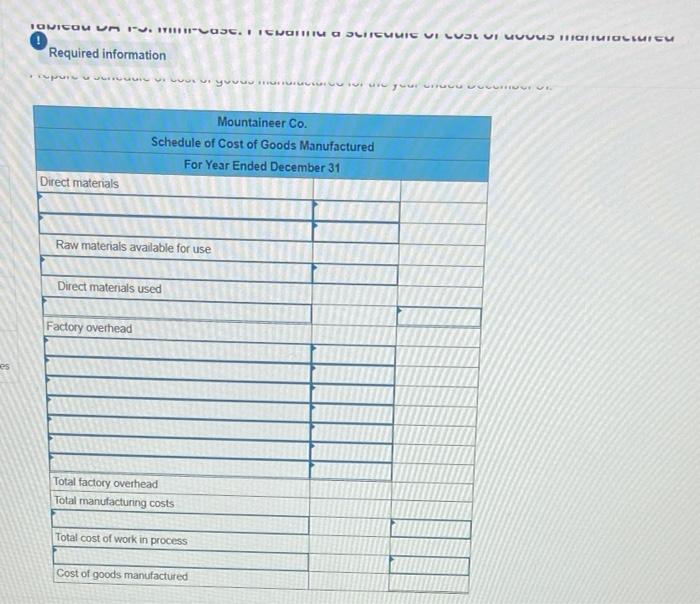 Solved Required Information Tableau DA 1-3: Mini-Case, | Chegg.com