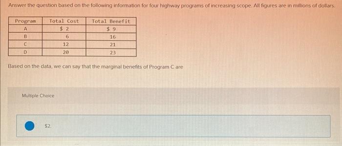 Solved Answer the question based on the following | Chegg.com
