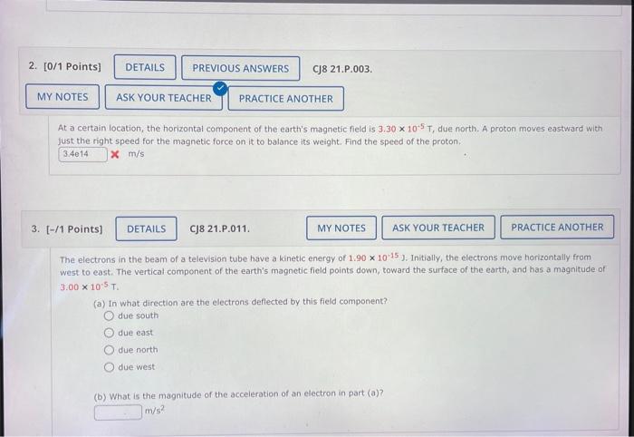 Solved At a certain location, the horizontal component of | Chegg.com