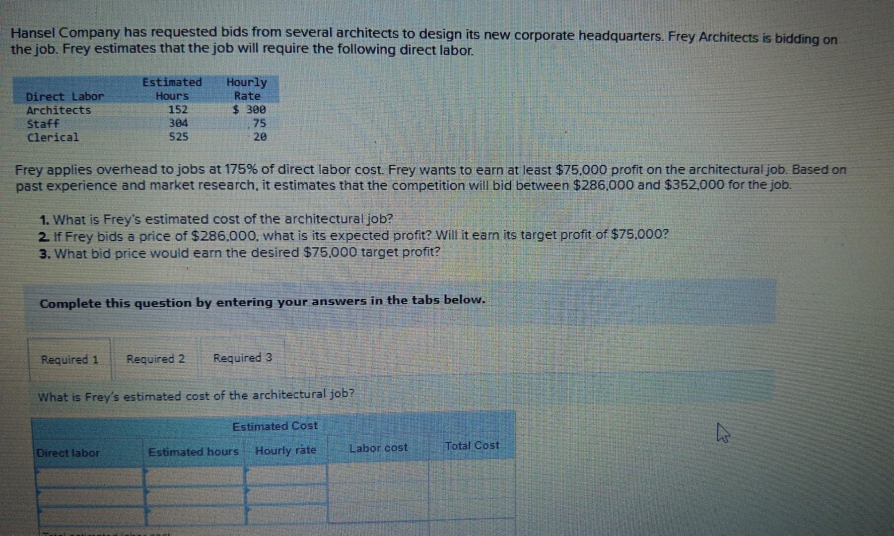 Solved Hansel Company Has Requested Bids From Several Chegg