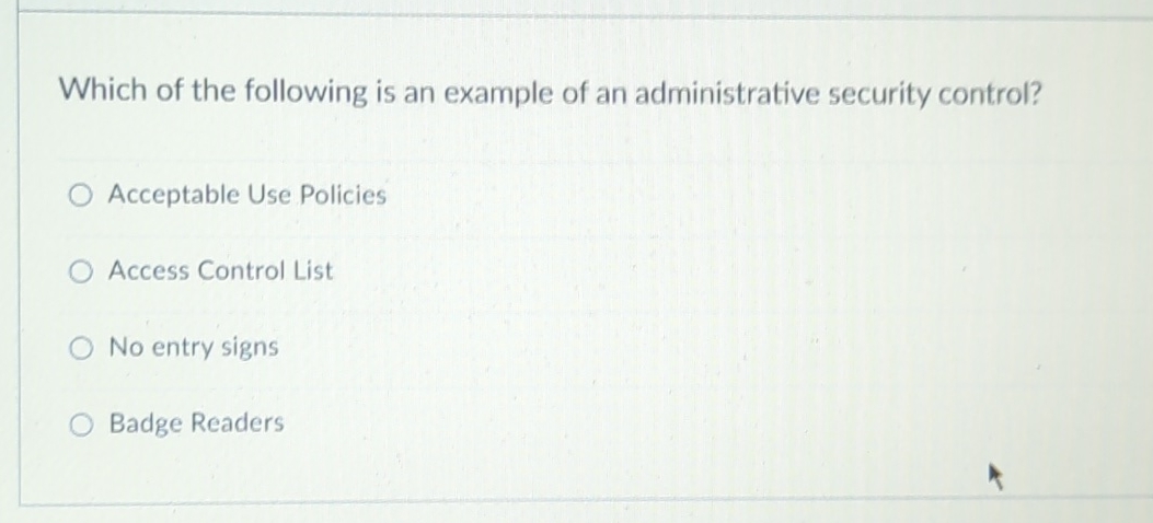 Solved Which of the following is an example of an | Chegg.com