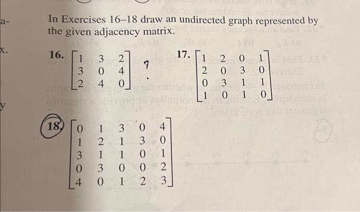 Solved In Exercises 16 18 Draw An Undirected Graph 0327