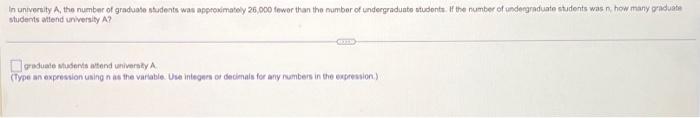Solved In university A, the number of graduate students was | Chegg.com