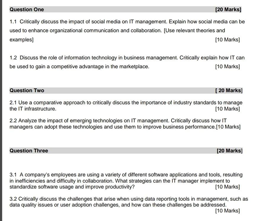 Solved 1.1 Critically discuss the impact of social media on | Chegg.com