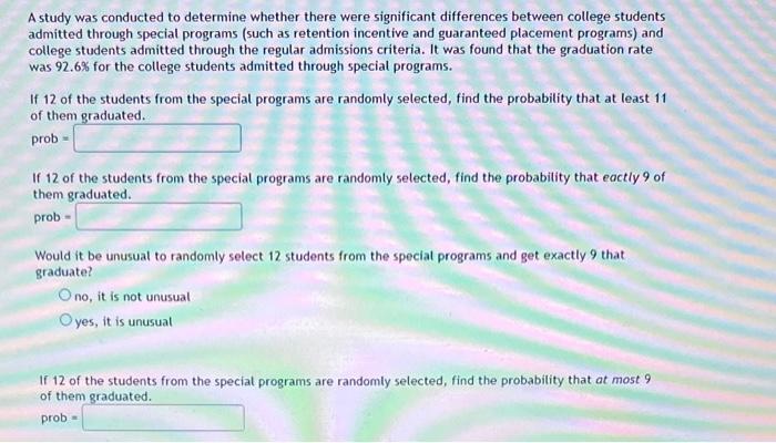 Solved A study was conducted to determine whether there were | Chegg.com