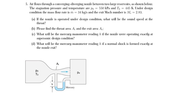 Solved 5. Air Flows Through A Converging-diverging Nozzle | Chegg.com