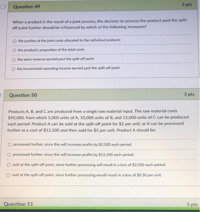 Solved 3 pts D Question 49 When a product is the result of a | Chegg.com