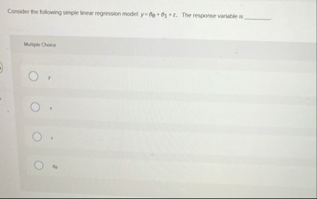 Solved Consider the following simple linear regression | Chegg.com