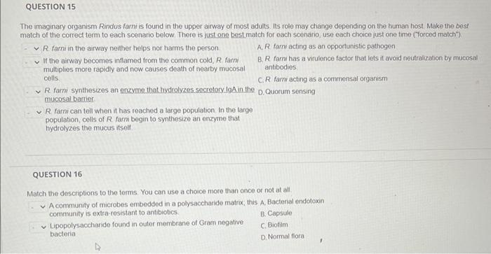 Solved The imaginary organism Rindus farni is found in the | Chegg.com