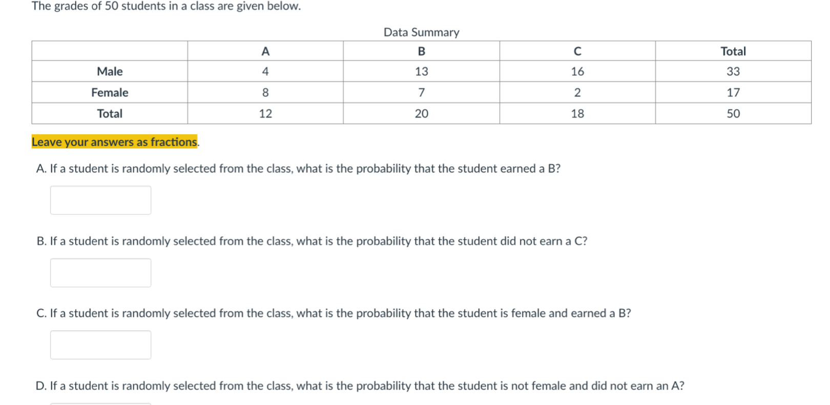 Solved The grades of 50 ﻿students in a class are given | Chegg.com