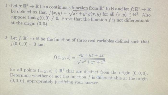 Solved 1 Let G R2→r Be A Continuous Function From R2 To R