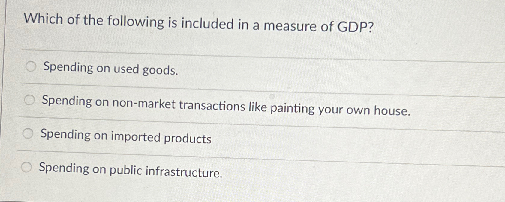which of the following is considered import spending in gdp calculations