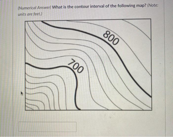 Solved (Numerical Answer) What is the contour interval of | Chegg.com