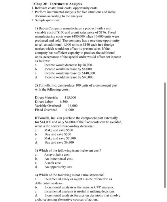 Solved answer all of the following questions (ch. 14-25) | Chegg.com