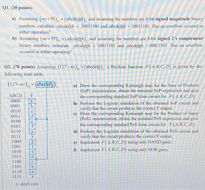 Solved a assuming no 95 10 abcdefgh 2 and assuming the chegg